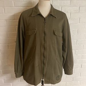 Men’s Military-style Olive Green Canvas Jacket. Sz Large